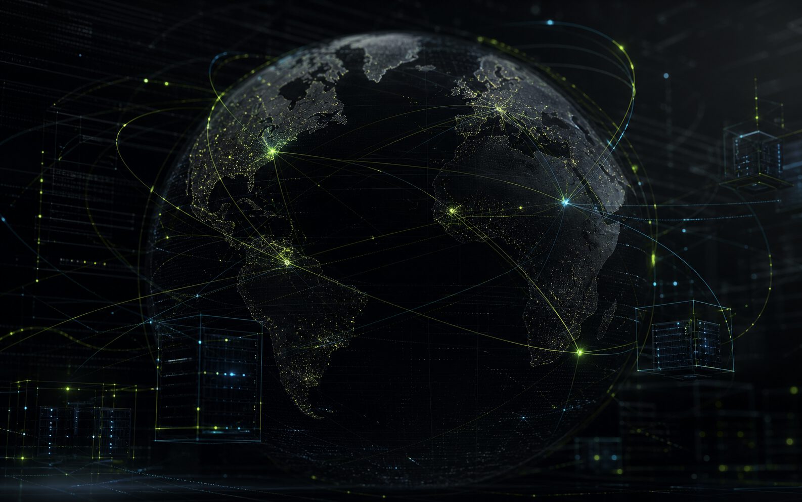 Abstract global software network representing secure xCodz digital systems